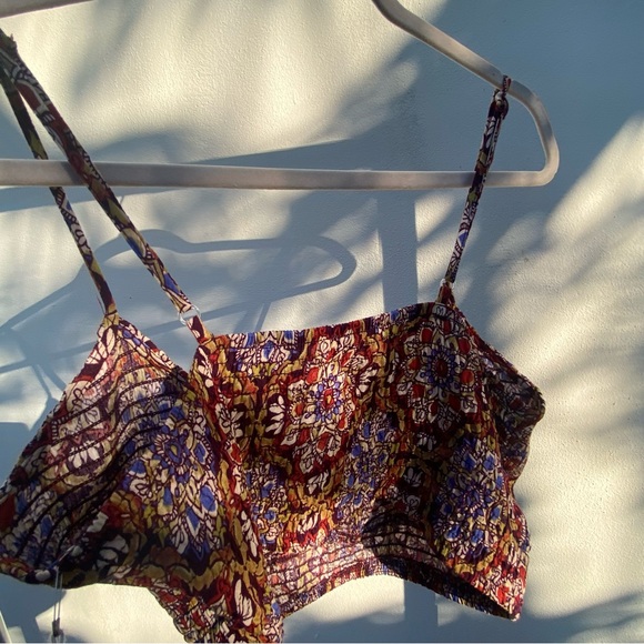 Boho Multicolor Mandala Print Crop Top Size Medium - Picture 5 of 6